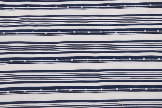 Seide Streifen Marine / Weiss