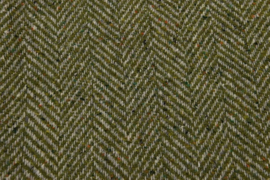 Donegal Tweed Style Fischgrat Grün-Wollweiß