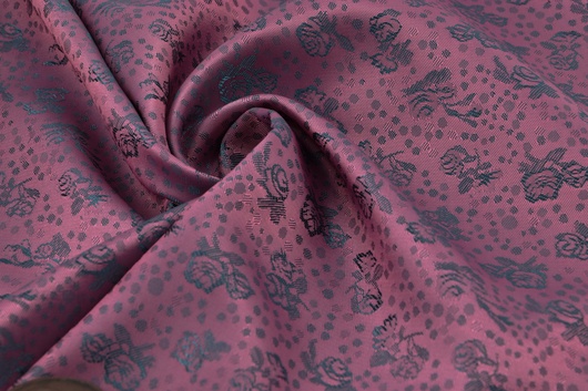 Futtertaft Floral Violett Petrol